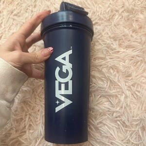 blue Vega protein shaker bottle
